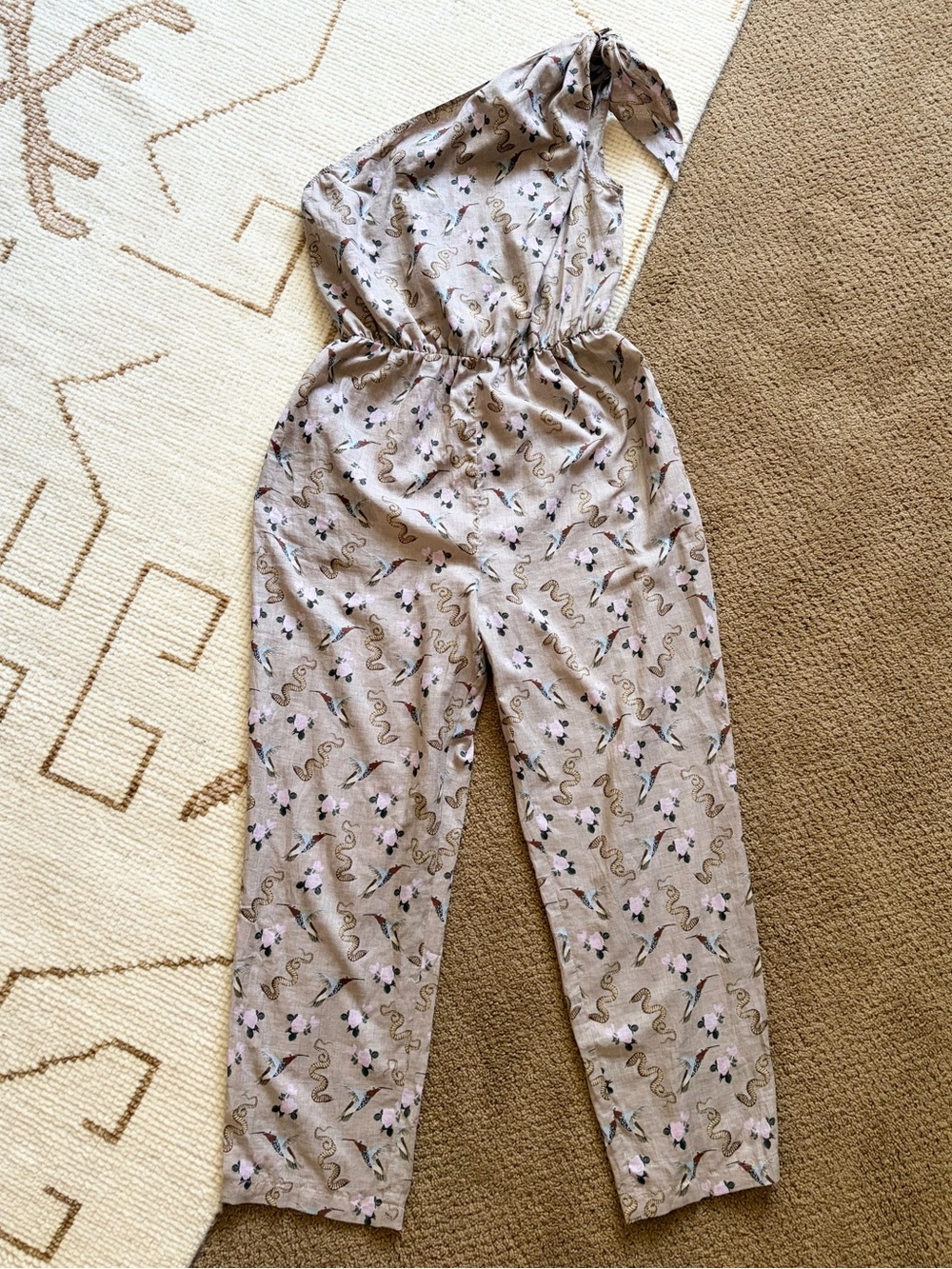 Nanushka NWT Nyla Asymmetric One-Piece Jumpsuit Western Print Medium M